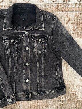 Liverpool Dark Washed Denim Jacket - Black/Grey